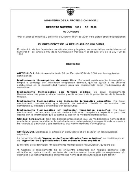 decreto 1861 de 2006